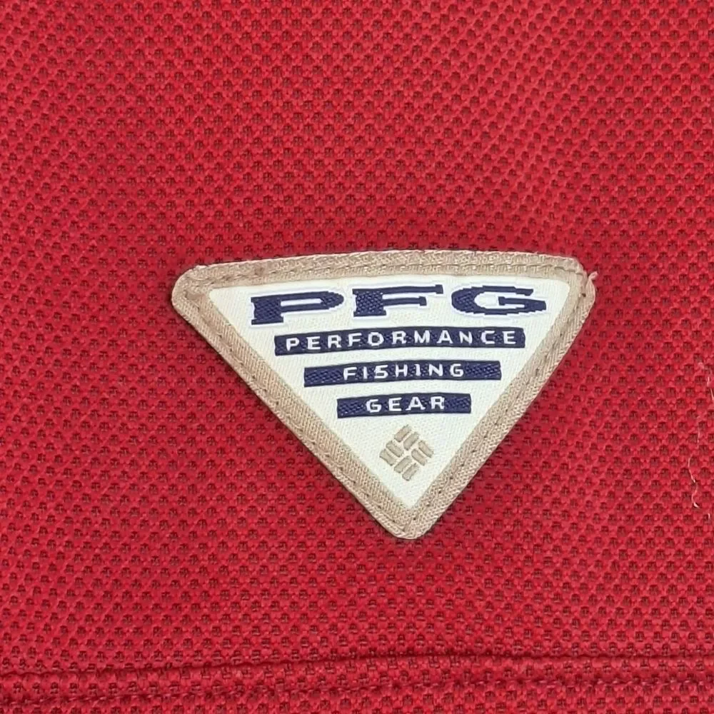 Columbia Red Polo PFG Fishing Shirt Golf Omni Shade Alabama Crimson Tide Men's M
